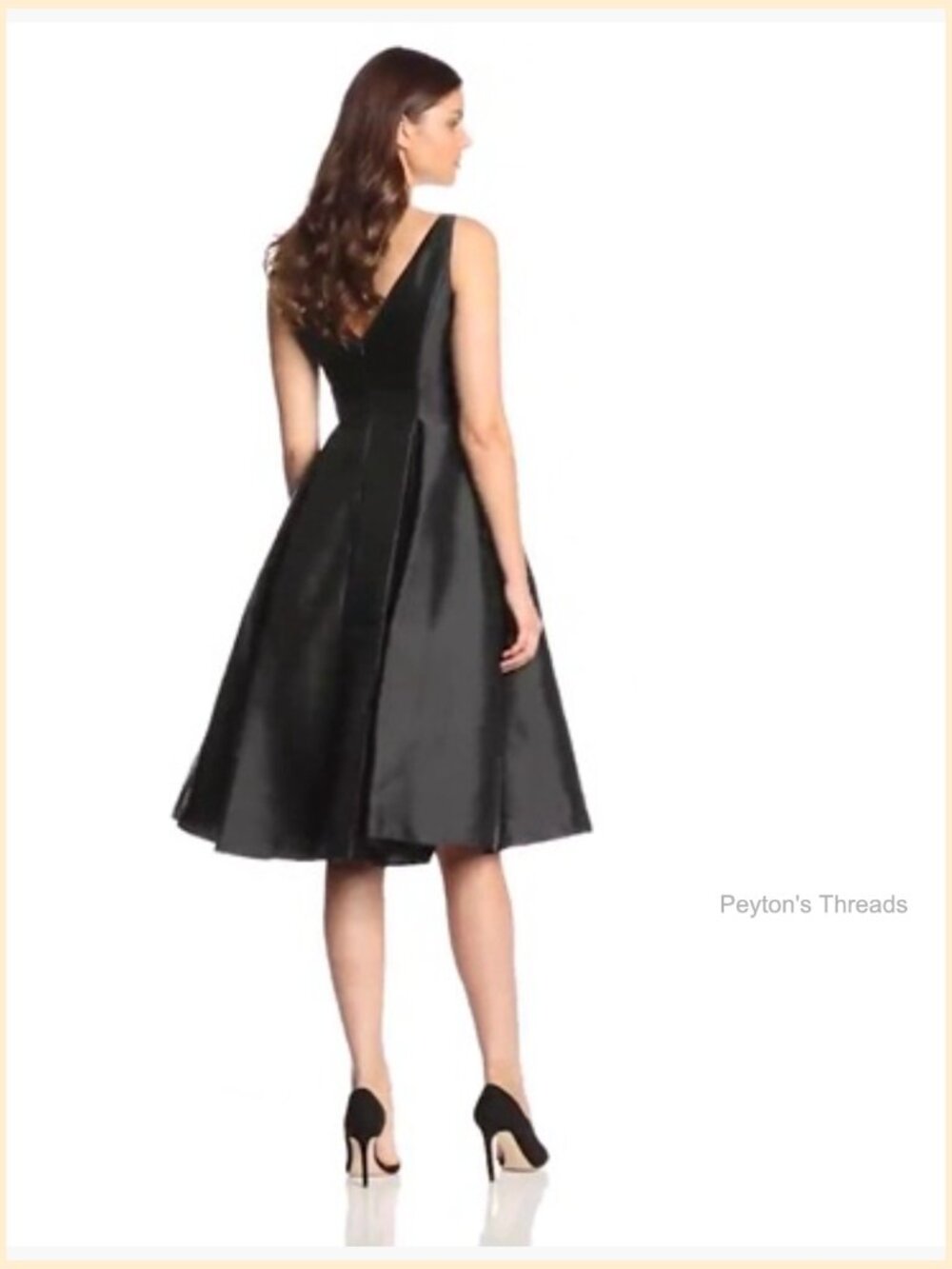 Sleeveless Tea Length Cocktail Dress Fit & Flare Boat Neck - Picture 7 of 7